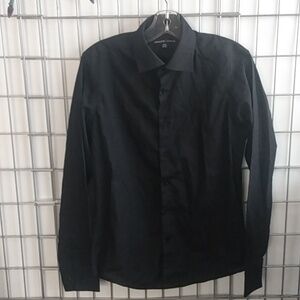 Stockhomme Men's Long sleeve dress shirt size medium 15-15.5 Black